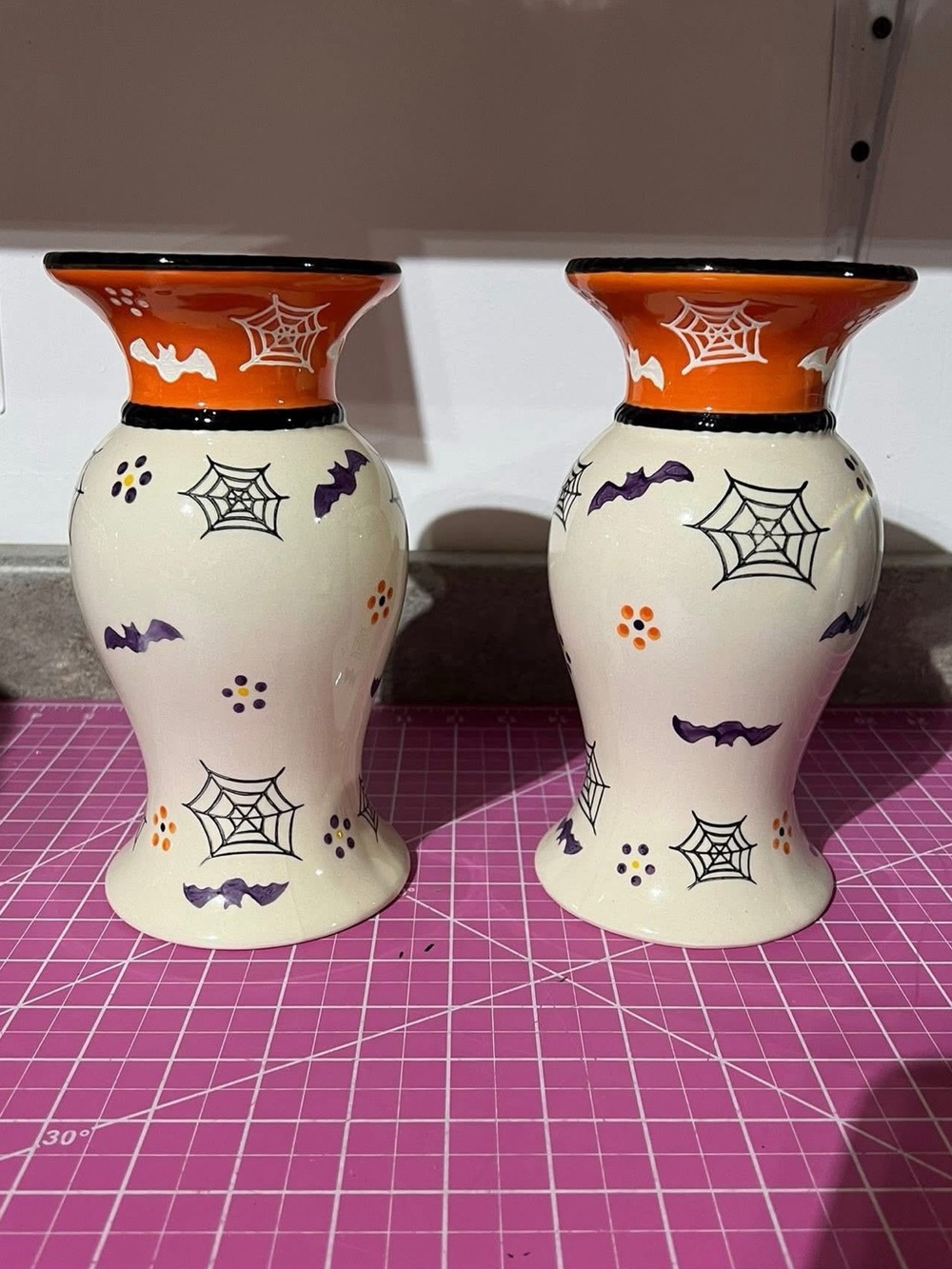 Temptations Boofetti Halloween Ceramic flowers and flames - Orange & Cream Set